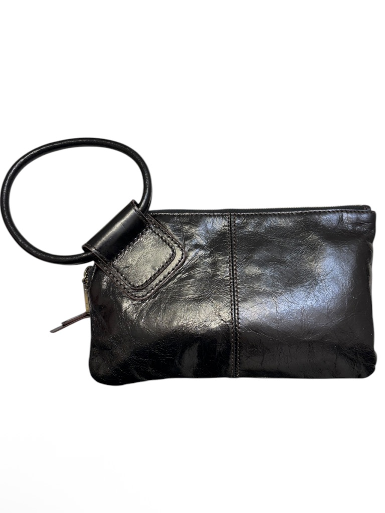 Hobo Black Leather Wristlet Clutch Bag